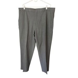 George Mens Dress Pants Gray Flat Front Classic Fit 44x30